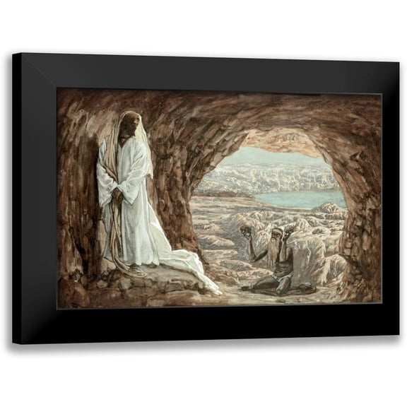 Tissot, James Jacques 14x11 Black Modern Framed Museum Art Print Titled - Jesus Tempted In The Wilderness