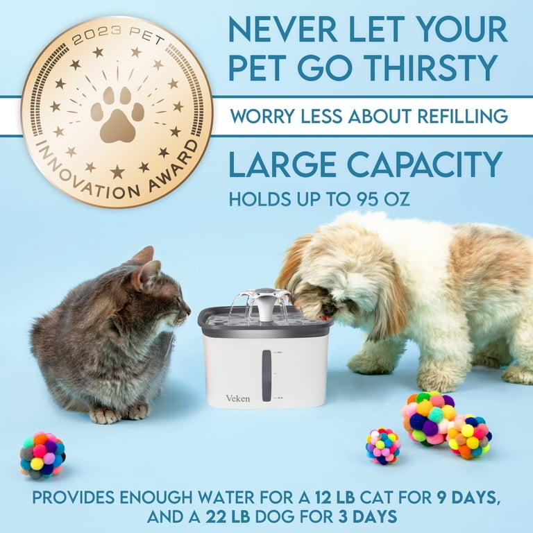 Cat Water Fountain Auto With 2L/3L Capacity - Includes Filters, Pet Water  Dispenser For Cats & Small Dogs Auto Refill Water Bowl