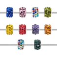 thumbnail image 3 of 100Pcs Random Mixed Color Rhinestone European Beads Hair Beads for Braids Crystal Charm Large Hole Spacer Beads, 3 of 9