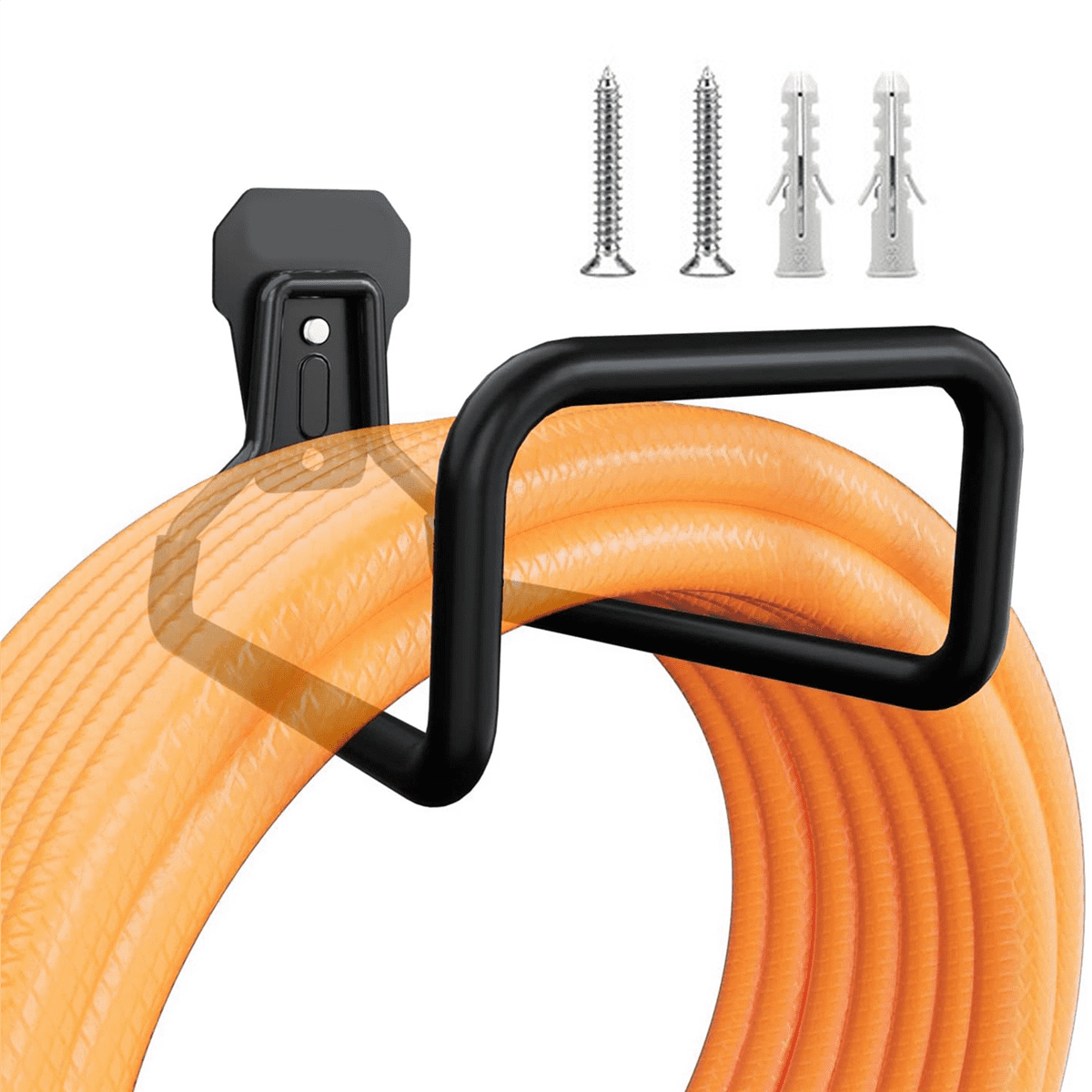 2X Garden Hose Holder Wall Mount, Duty Water Hose Hanger for Outside, Metal Hose Reels Hose Rack Hose Hook