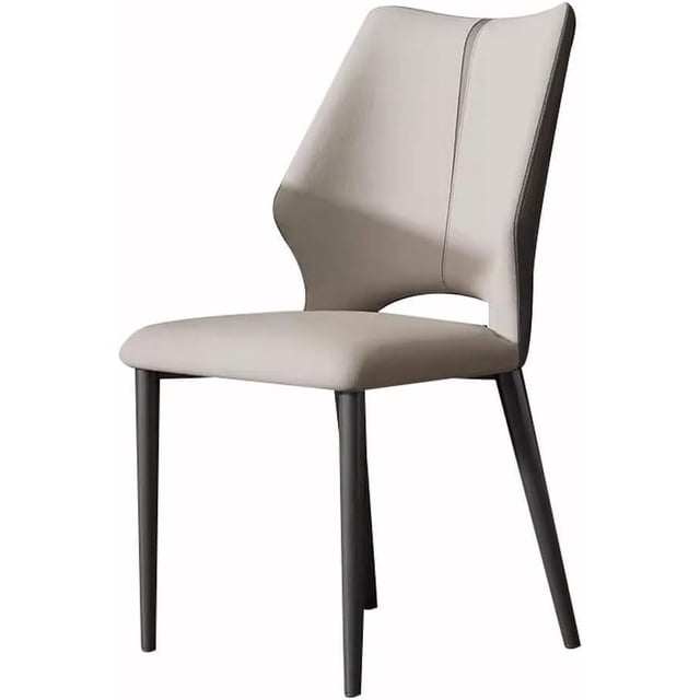 Artificial Leather Dining Chairs Modern Kitchen Living Room Lounge Counter Chairs Household Desk Chair(Size:Size,Color:Grey)
