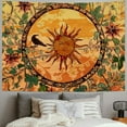 thumbnail image 2 of PRATYUS  Yellow Sun and Moon Tapestry Vintage Indie Boho Tapestry Wall Hanging with Sunflowers Butterfly Moth Constellation Aesthetic Wall Tapestries for Room Decor  50x40inch, 2 of 6