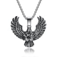 thumbnail image 5 of Mens 14K White Gold Vintage Flying Eagle Pendant Necklace Spiritual Jewelry, 5 of 7