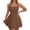 Coffee, variant on HXWCHs Slip Dress Women's Sleeveless Backless Flared Mini Dress with Waist Ruffle Detail for Casual Party and Daily Wear White XL
