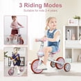 thumbnail image 2 of XIAPIA 3 in 1 Toddler Bike for 2-4 Year Old Girl, Kids Tricycle with Adjustable Seat, Detachable Pedal and Training Wheels, Baby Balance Bike Trikes Riding Toys, Kids Chirstmas Birthday Gifts Pink, 2 of 5