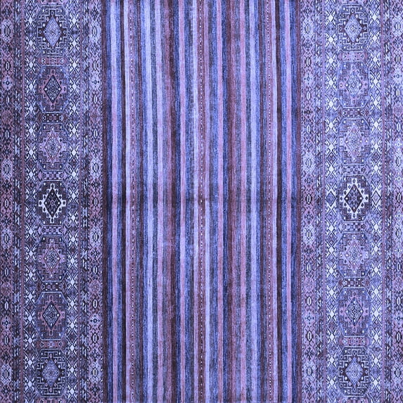 Ahgly Company Machine Washable Indoor Square Southwestern Blue Country Area Rugs, 5' Square