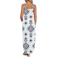 thumbnail image 4 of SMihono Robe Maxi Bohème d'Été pour Femmes Grande Taille Décontractée Col en V Sans Manches Imprimée Ample Robe Longue + Poche Robe de Plage, 4 of 6