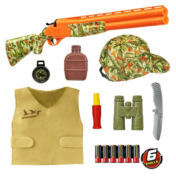 Adventure Force Wetlands Hunter Roleplay Toy Shotgun Set, Fun for Outdoor & Indoor Role Play, 15 pieces included, 5