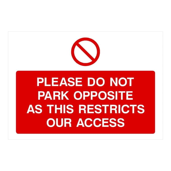 Please Do Not Park Opposite Sign Parking Signs & Permits Metal Sign - Caution Safety Warning Security Signs Indoor & Outdoor (Aluminum) Size: 8 x 12 inch