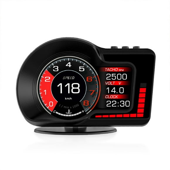 Car Headup Display Digital GPS Speedometer Dual System Display with Speed/Clock/RPM/Water&Oil Temperature/Altitude/etc. Overspeed Alarm Acceleration Test Brake Test
