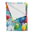 thumbnail image 2 of Birthday Soft Flannel Fleece Blanket, Realistic Design in 3D Style Text Vibrant Colorful Balloons Flags Surprise Party, Cozy Plush for Indoor and Outdoor Use, 50" x 70", Multicolor, by Ambesonne, 2 of 5
