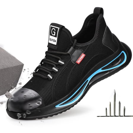 Steel Toe Shoes for Men Composite Toe Cap Safety Work Shoes Lightweight and Breathable Slip-Resistant Tennis Shoes Size 10.5