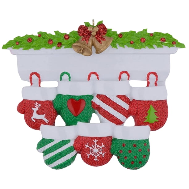 Fiudx Adorno Familiar Personalizado, Decoración Personalizada para Árbol de Navidad, Idea de Regalo Navideño, Artesanía de Resina Hecha a Mano, Recuerdo Único, Perfecto para Familiares y Amigos, 4-1/