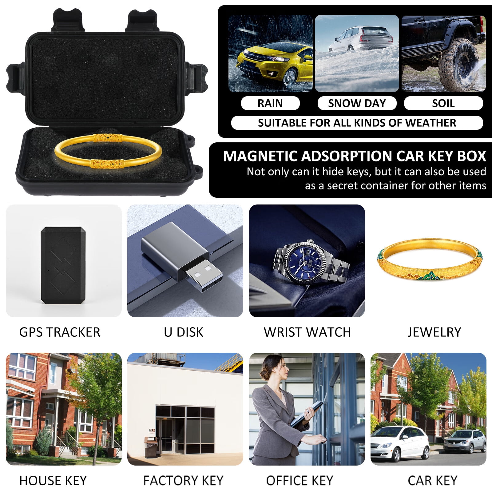 Hvxrjkn Magnetic Key Holder Under Car, Hide A Key Magnetic