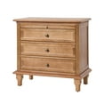 thumbnail image 2 of Tina's Home Farmhouse Acorn Soild wood End Table with Charging Station, 3 Drawer Side Table with Pull-Out Tray for Living Room, Small Spaces, 2 of 8
