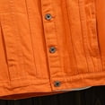 thumbnail image 6 of Rhuody Winter Coats For Men Men'S Autumn Outdoor Solid Colour Loose Style Long Sleeve Denim Jacket Coat Handsome Clothes Orange L, 6 of 9