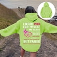 thumbnail image 2 of Cancer Awareness Ladies Long Sleeve Letter Print Hooded Pullover Sweatshirt for Everyday Comfort Support, 2 of 8