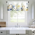 thumbnail image 2 of VOGOL Botanical Blue Valance, Linen Look Rod Pocket Curtain 52x18 Inches for Bedroom, 2 of 7