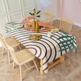thumbnail image 3 of Orange Boho Geometric and Plant Pattern Rectangle Tablecloth 60"x120",Waterproof Polyester Rectangle Table Cloth, Wipeable Spillproof Polyester Tablecloth for Dining, Camping, Indoor and Outdoor, 3 of 6