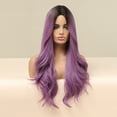 thumbnail image 7 of BERON Ombre Purple Long Wavy Wig Middle Part Wig for Women Heat Resistant Natural Looking Hair Wig for Party Cosplay, 7 of 7