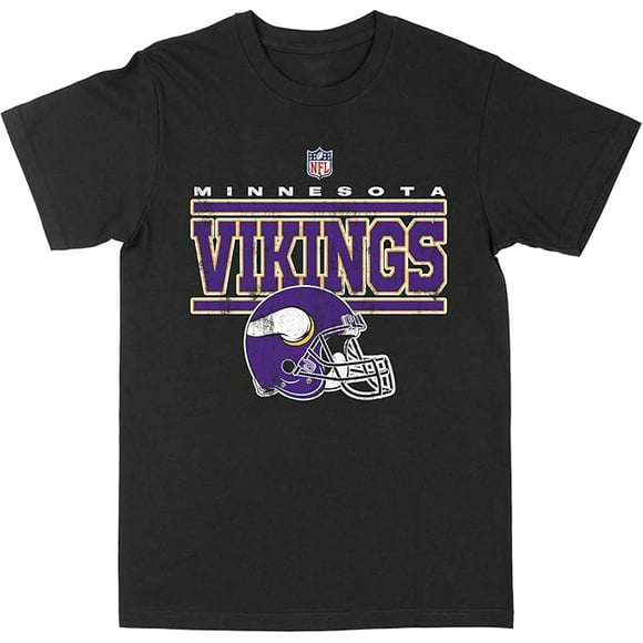 Men's T-Shirt NFL Minnesota Vikings Black Tee Premium Gildan Blanks (2X)