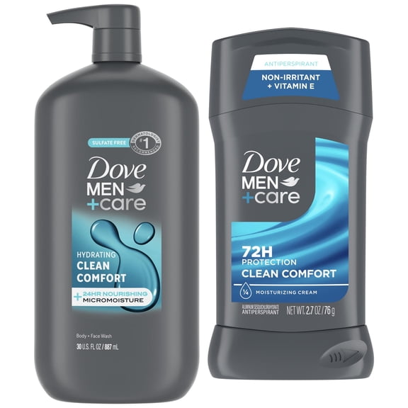 Dove Men Care Clean Comfort Collection Body Wash & Deodorant Stick, 2 Count