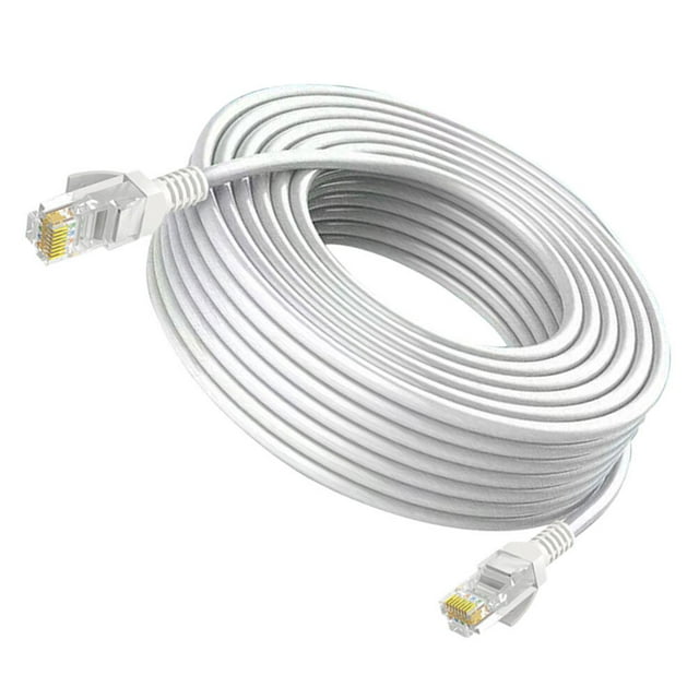 UPOUART 1Pack Internet Cable Ethernet Cable Flat PVC White for Wired LAN Connection Users Back to School