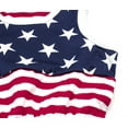 thumbnail image 3 of Infant Baby Girl American Flag Design Pom Pom Trim Cotton Romper (3-6 Months), 3 of 4