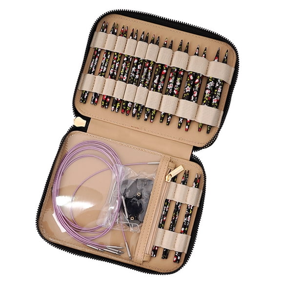 Short Round Knitting Needle 3-10mm Interchangeable Circular Knitting Needle Set with Case & Accessories for Knitting