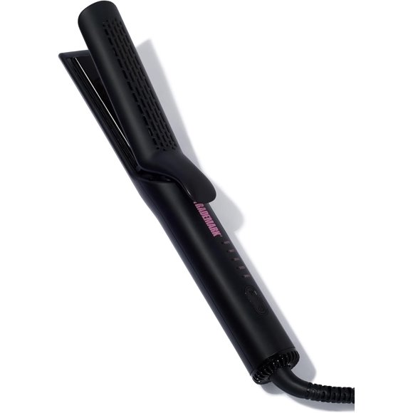 Trademark Beauty Airflow Styling Flat Iron, 2 in 1 Hair Straightener & Curler, Ceramic Plates, Tourmaline Coating, 360 Degree Air Vents, Sunny Styler - Black