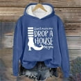 thumbnail image 2 of HNMKIU Sweat à Capuche Noir pour Femmes "don't Make Me Drop A On You" Chandails en Molleton pour Femmes 2024 Imprimé Maison Amusant Col Rond Manches Longues, 2 of 3
