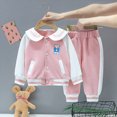 thumbnail image 6 of Toddler Baby Girl Clothes 9 12 18 24 Months 2T 3T 4T 5T 6T Fall Winter Outfits Contrast Color Long Sleeve Sweatshirt + Jogger Pants Sets Girls Outfits Pink Size 5-6 Years, 6 of 8