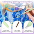 thumbnail image 3 of Uxcell Miniature Detail Paint Brushes, 24mm Round Pointed Small Fine Tip Micro Paint Brushes for Fine Model Craft Art Face Acrylic Painting Oil Watercolor(Green, Pack of 6), 3 of 6