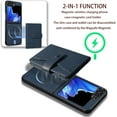 thumbnail image 7 of Allytechgroup Galaxy Z Flip 6 Case, Premium PU Leather 2 In 1 Wallet Phone Case for Samsung Galaxy Z Flip 6 with Card Holder Shockproof TPU Magnetic Cover Compatible with MagSafe & Car Mount,Blue, 7 of 7