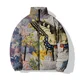 thumbnail image 3 of Parka informal de algodón de invierno para hombre, ropa para hombre, chaqueta para clima frío, chaqueta de algodón con estampado de mariposas de moda retro para hombre, 3 of 5