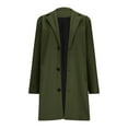 thumbnail image 5 of ClodeEU Long Wool Coats for Women ,Notched Lapel Single Breasted Long Jacket,Winter Casual Trench Coat Outerwear Army Green,Womens Plus L, 5 of 7