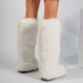 thumbnail image 3 of Women Winter Warm Plush Faux Fur Knee High Snow Boots Female Luxury Plush Snow Boots Outside Stylish Winter Footwear Y2K Shoes, 3 of 5