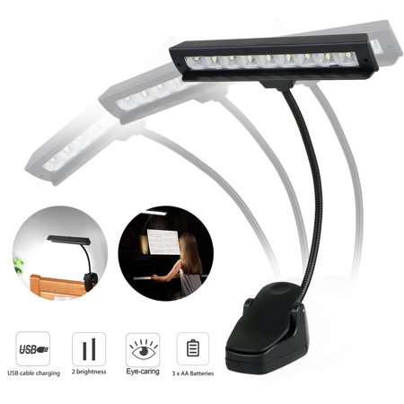 Lighting Piano Light EEEKit 9 LEDs Clip-On Flexible Music Light, Piano Stand Lamp with Large Clamp, Bed Table Desk Reading Lighting Light ()