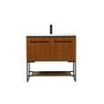 thumbnail image 3 of Elegant Decor Sloane 36" MDF and Steel Single Bathroom Vanity in Teak, 3 of 8