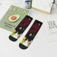 thumbnail image 5 of Salouo Merry Christmas Elk Pattern Unisex Middle Tube Socks,Middle-Finger Knee High Socks Over The Calf Tube Stocking Crew Stockings for Women and Men Tube Socks, 5 of 8