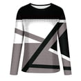 thumbnail image 4 of DPTALR T-shirt Décontracté pour Femmes à Imprimé Géométrique, Blouse à Manches Longues, Col Rond, Hauts Décontractés, 4 of 5