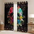 thumbnail image 2 of jejeloiu Colorful Cute Flowers Curtains Pack of 2 (42x84 Each),Gothic Skull Curtains Blackout,Happy Velantine'S Day Bedroom Curtains For Men Women,Breathable Home Decor, 2 of 6