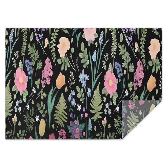 Pioneer Flower Floral Print Pattern Rectangle Tablecloth 60"x84",Waterproof Polyester Rectangle Table Cloth, Wipeable Spillproof Polyester Tablecloth for Dining, Camping, Indoor and Outdoor