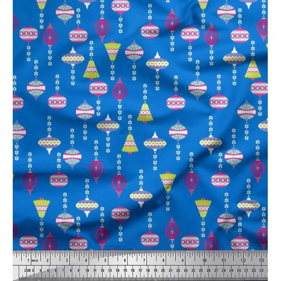 Soimoi Silk Fabric Ornament Home Decor Print Fabric by Yard 42 Inch Wide