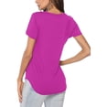 thumbnail image 2 of Womens V Neck Long/Short Sleeve T Shirts Basic Tee Tops, 2 of 3