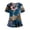 Dark Blue, variant on Tropical Scrub Tops Women V-Neck Hawaiian Short Sleeve Comfortable Medical Working Shirts with Pockets