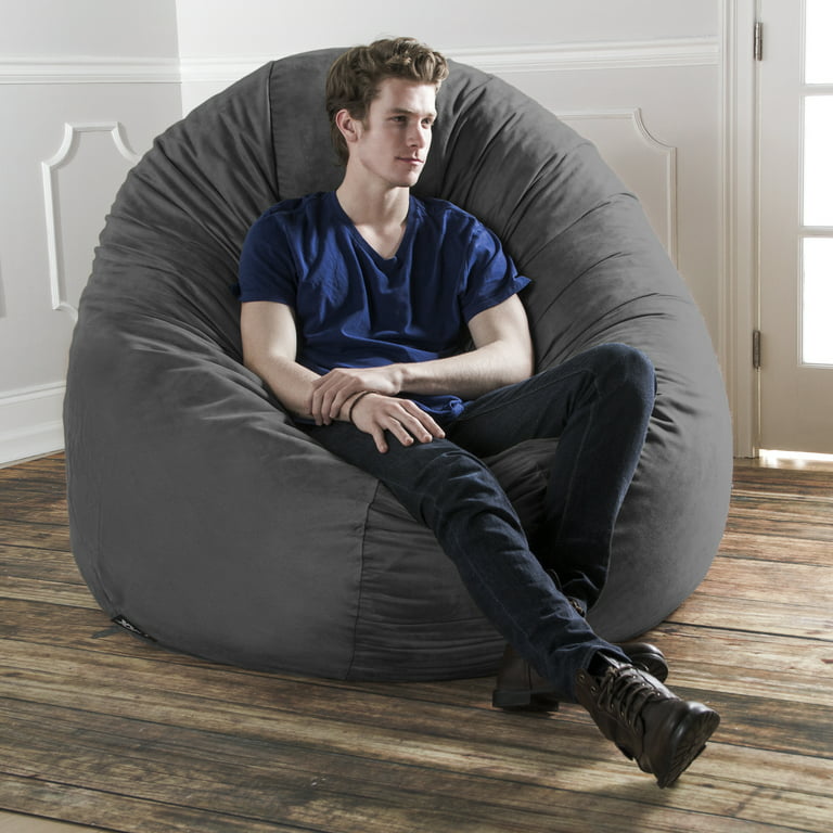 Jaxx 6 Foot Cocoon - Large Bean Bag Chair for Adults, Charcoal 