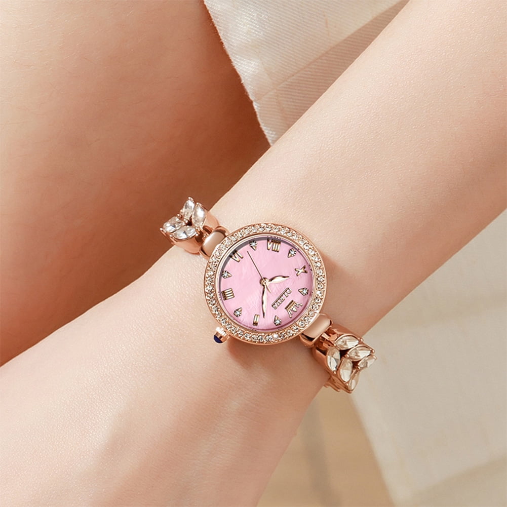 OLEVS Watches for Women Fashion Dress Analog Quartz Rose Gold Plated Stainless Steel Waterproof Luminous Luxury Ladies Watches Women Wrist Watches Gift Relojes para Mujer Pink/Purple/Green/Blue