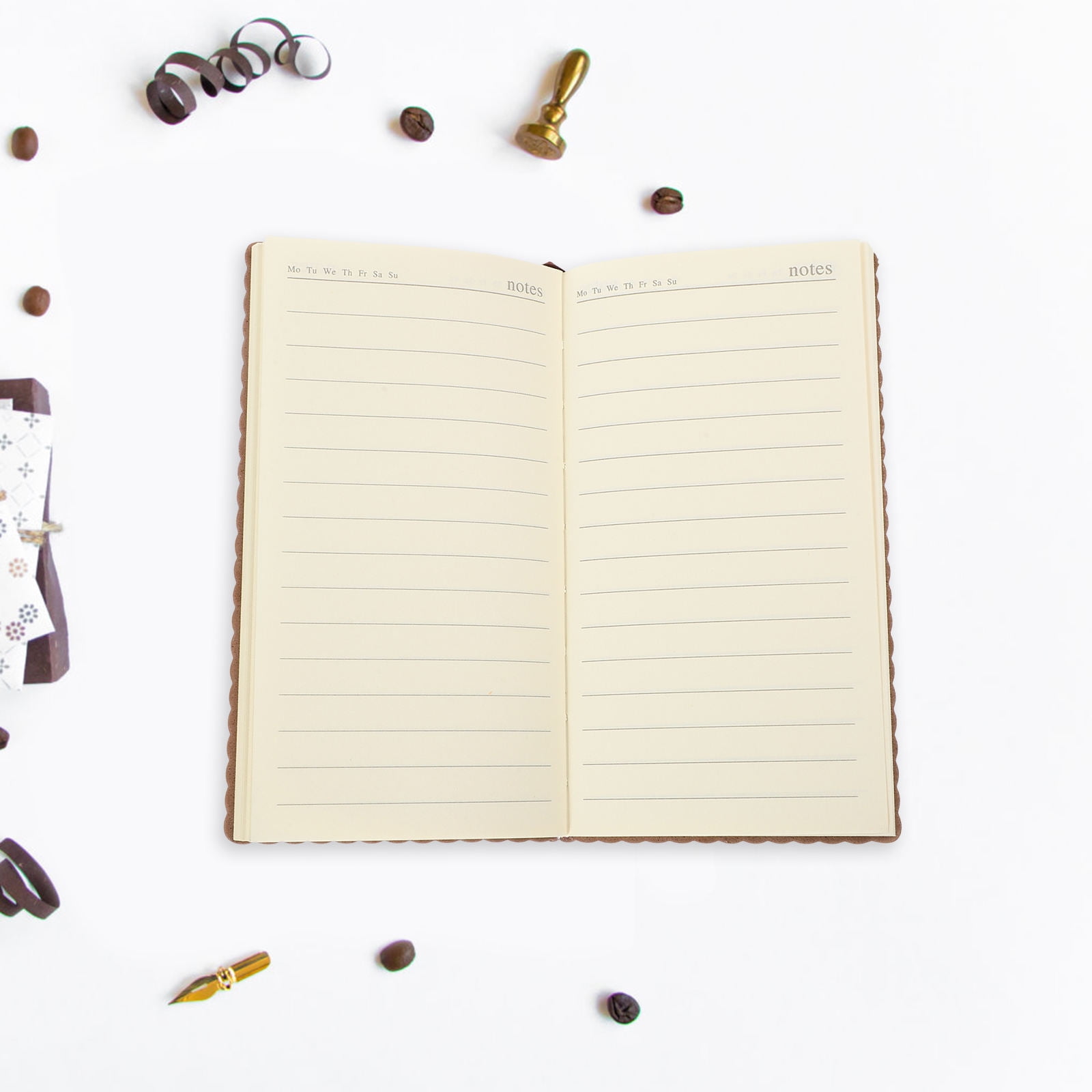 OUNONA Brown Pocket Notebook for Office Use Portable Notepad with Lined Pages for Clear Organized Notes