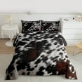 thumbnail image 2 of Manfei Chic Cow Print Queen Comforter Set for Adult, Rustic Farmhouse Bedding Sets, Simple Fashion Style Reversible Bedding Comforter Set, Super Cozy Room Decor, 3-Piece, 2 of 8